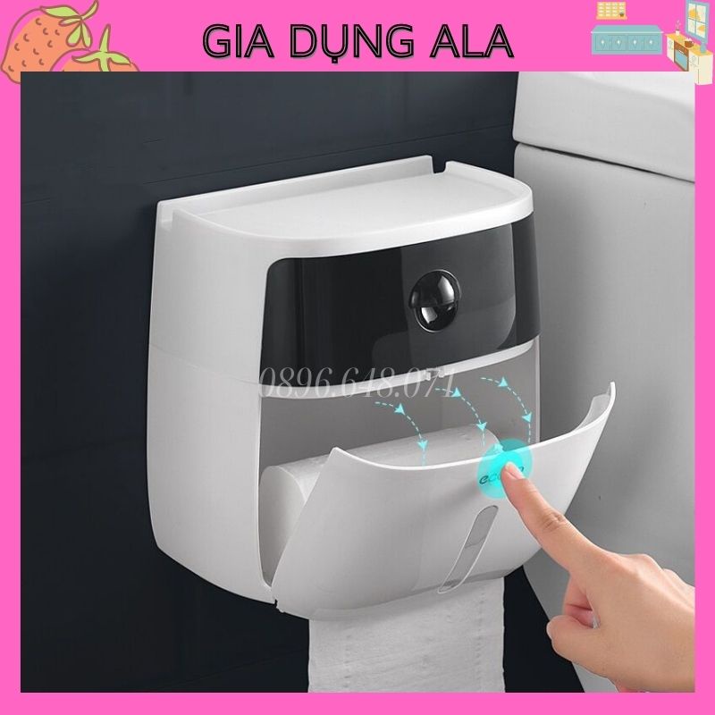 Hộp Đựng Giấy Vệ Sinh Dán Tường Nhà Tắm, Giá Để Giấy Vệ Sinh 2 Trong 1 Chống Thấm Nước Sang Trọng