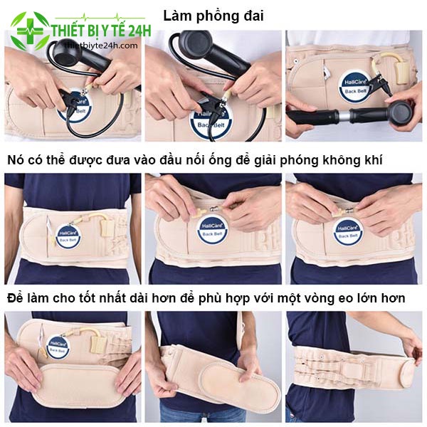 Đai Hơi Kéo Giãn Cột Sống - Đai Lưng Bơm Hơi, Hỗ Trợ Thoát Vị Đĩa Đệm, Giảm Áp Lực Lên Vùng Cột Sống, Giảm Đau Lưng