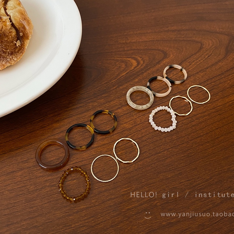 iF YOU Set 6 Nhẫn Kim Loại Thiết Kế Vintage Cho Nữ