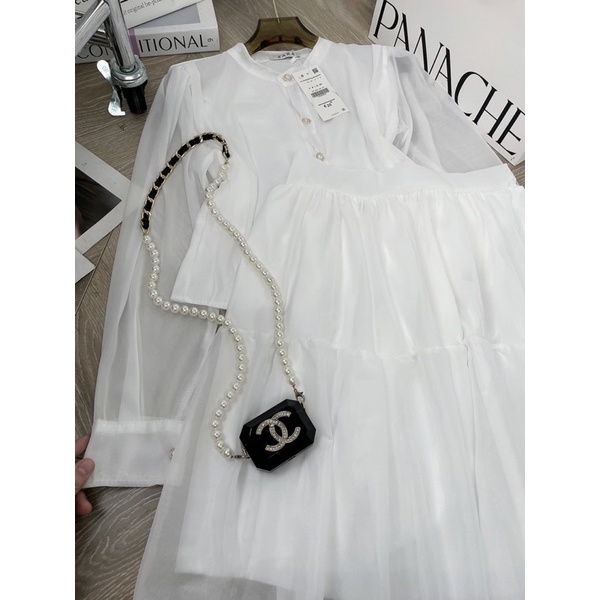 SÉT ÁO CROPTOP TAY VOAN KÈM CHÂN VÁY MIDI TH92