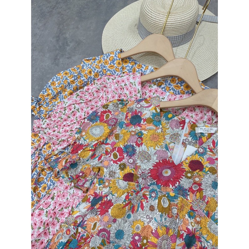 [Siêu Xinh] Váy Hoa Babydoll 3 Màu, Đầm Hoa Dáng Xoè Tay Phồng Dễ Thương Có Ảnh Thật Kèm Video | BigBuy360 - bigbuy360.vn