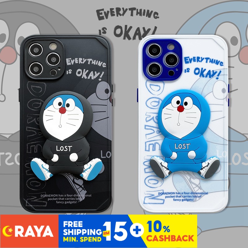 Ốp Điện Thoại Tpu Mềm Hình Doraemon 3d Bảo Vệ Toàn Diện Cho Iphone 11x12 Xs Xr 7plus