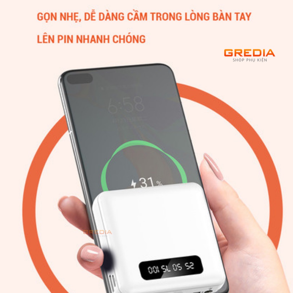 Sạc dự phòng, sạc điện thoại 4 in 1, YM439 10000 mah, gồm 4 cáp sạc . Hỗ trợ sạc nhanh cho mọi thiết bị