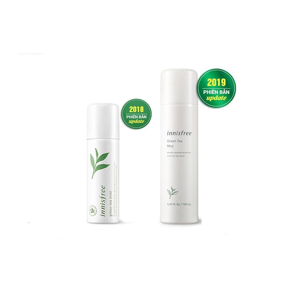 Xịt Khoáng Dưỡng ẩm Trà Xanh Innisfree Green Tea Mist chiết xuất trà xanh giúp cấp nước và làm dịu da tức thì