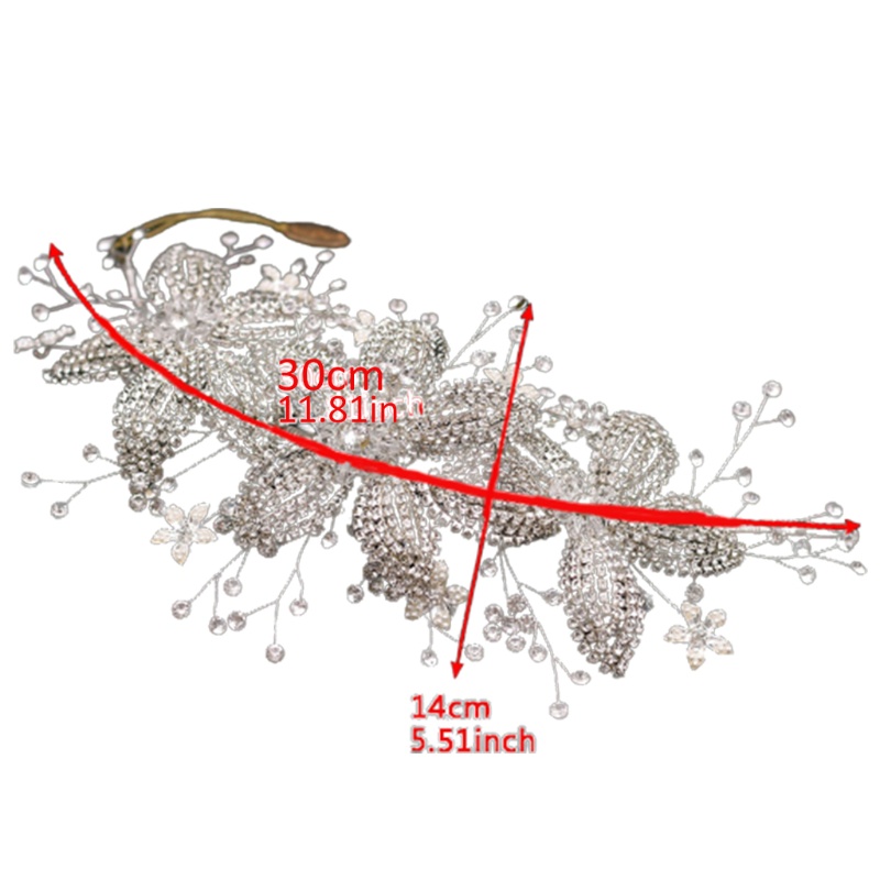 Băng Đô Cài Tóc Đính Pha Lê Hình Hoa Dành Cho Cô Dâu