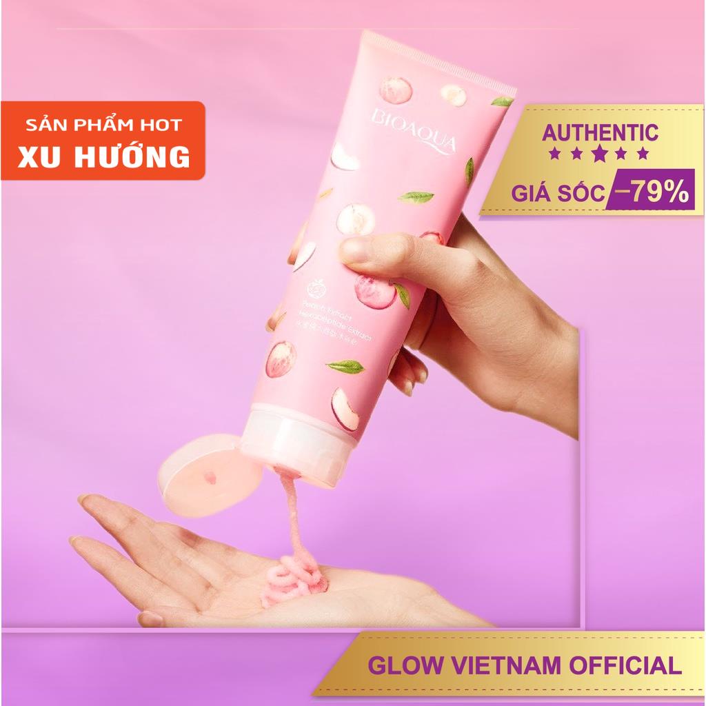 Muối tắm tẩy tế bào da chết body đào tươi Bioaqua làm sạch sâu, giảm_mụn body 250ml - Glow Vietnam