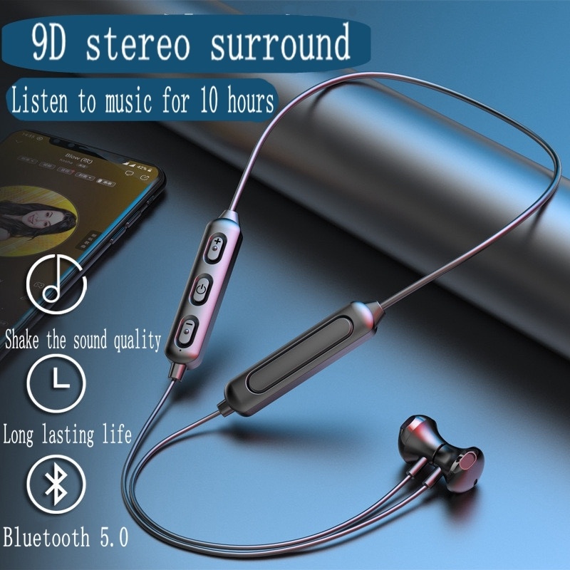 Tai Nghe Bluetooth 5.0 Bt95 Đeo Cổ Âm Thanh Siêu Trầm