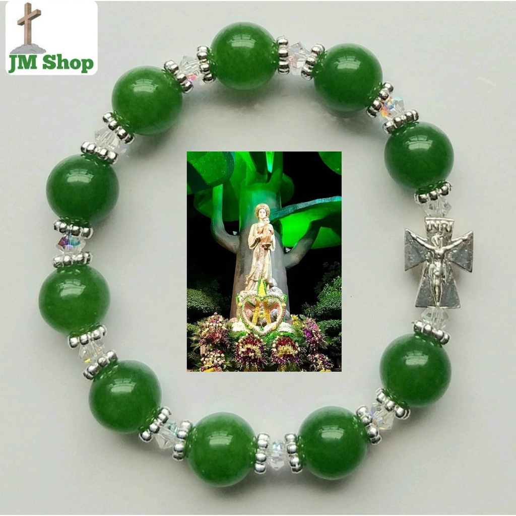 Vòng Tay Chuỗi Mân Côi JM Shop Mã 68 Mix Hoa và Thánh Giá Bạc Có Chúa