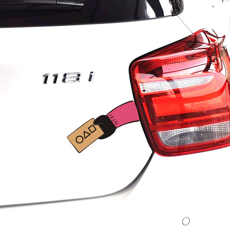 Squid Game Miếng dán trang trí xe hơi hình hoạt hình vui nhộn