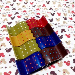 Combo 4 cái Kẹp tóc 5 răng bóng màu chấm bi