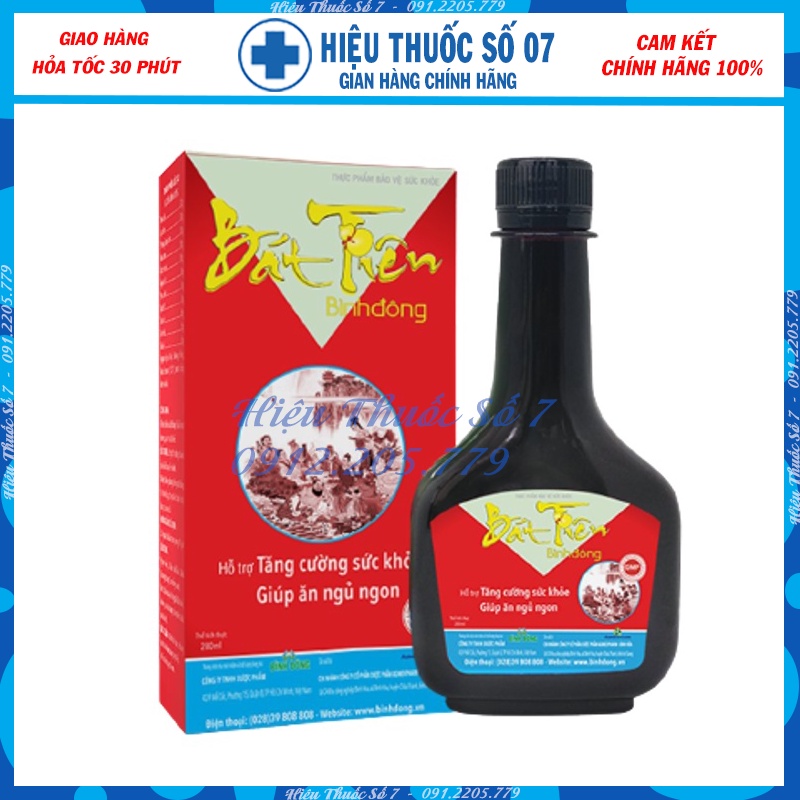 Bát tiên Bình Đông chai 280ml - Giúp bồi bổ cơ thể, tăng cường sức khỏe ăn ngon và ngủ sâu giấc