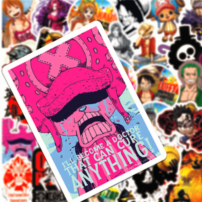 ☠ One Piece . Sailing Adventure 2022 Series 02 Stickers ☠ 50Pcs/Set Anime Luffy Chopper Zoro Nami Waterproof DIY Fashion Decals Doodle Stickers