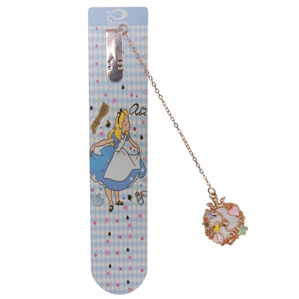 Bookmark Kẹp Sách Kim Loại Phối Charm Hình Alice - Mẫu 2