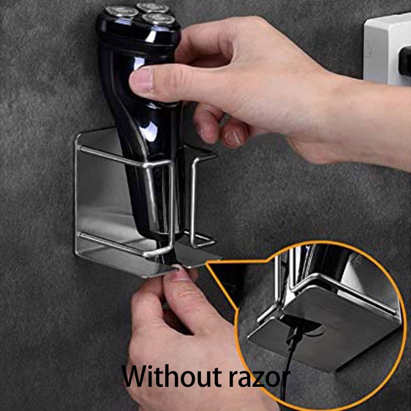 Electric Shaver Holder Wall-Mounted Self-Adhesive Stainless Steel