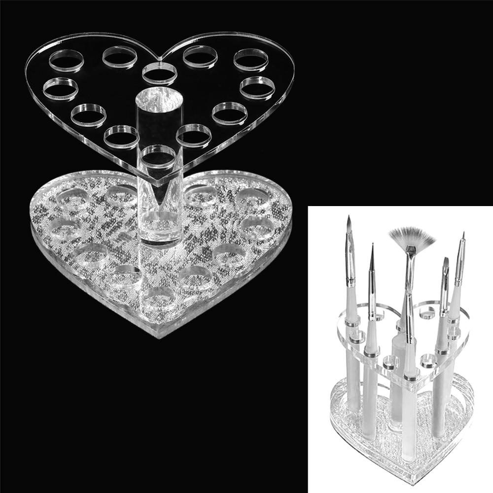 Giá Đỡ Cọ Vẽ Móng Bằng Acrylic Hình Trái Tim Siêu Bền Tiện Dụng