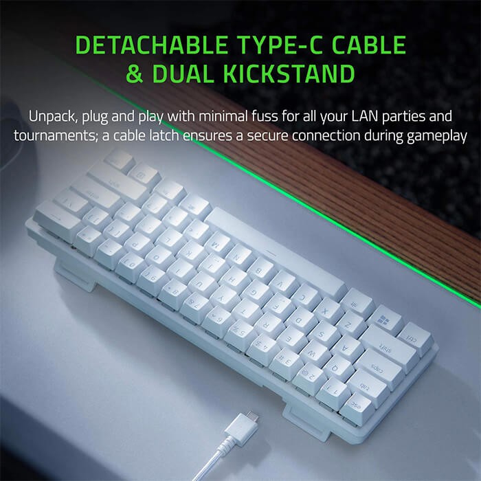 -  -  - Bàn phím cơ Razer Huntsman Mini - Mercury - Chính Hãng Việt Nam - Mới 100%