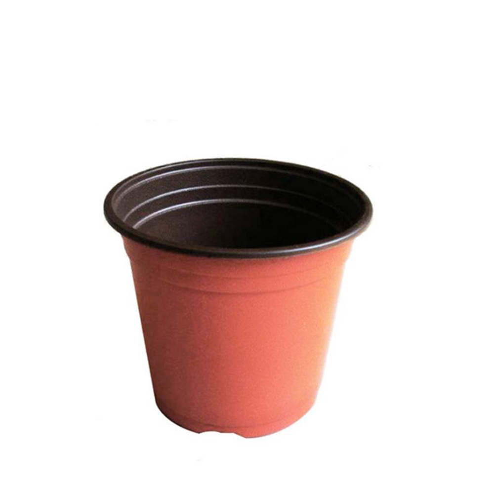 Bộ 10 chậu cây kiểu chậu đất nung bằng nhựa mềm mini hai tông màu dùng trong sân vườn
