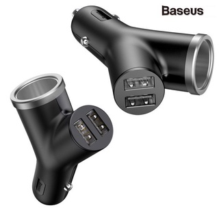 Cốc sạc ô tô 3 trong 1 dùng cho xe hơi baseus y type dual usb