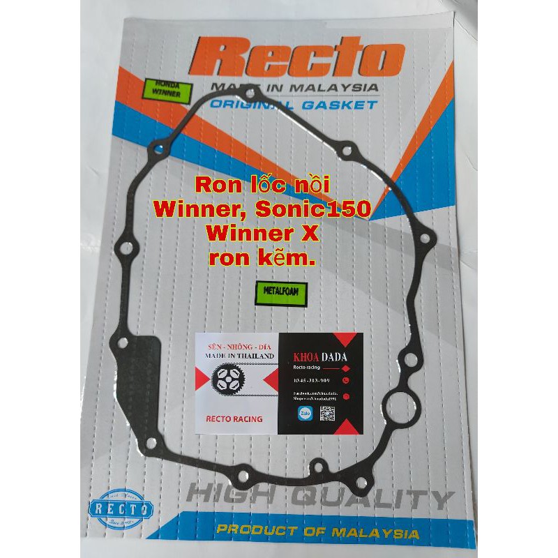 Ron nồi Winner/Sonic150,Winner X/ GTR, Recto, ron kẽm, malaysia