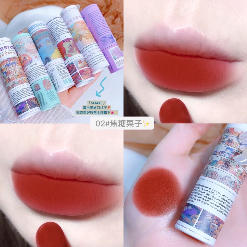 Son Lì Dưỡng Ẩm Chống Dính Cốc Thiết Kế Vỏ Son Hình Tạp Chí Sáng Tạo