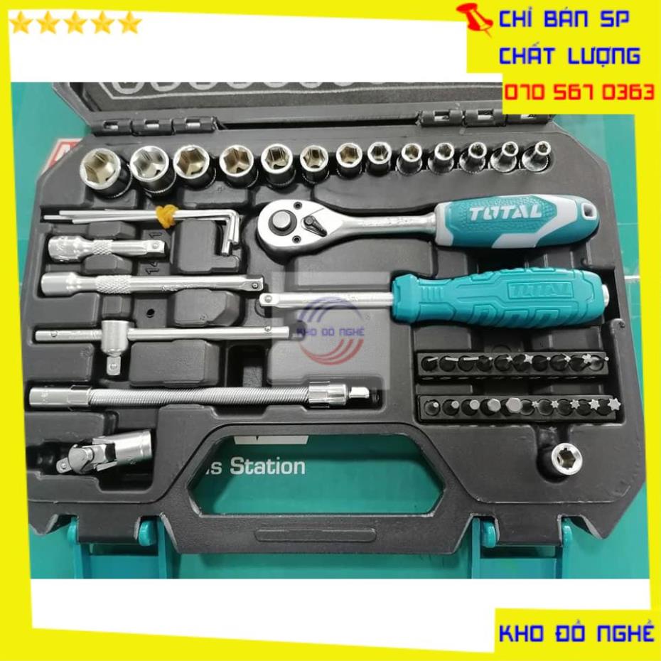 Bộ 45 đầu tuýp (1/4 inch) & cần siết 2 chiều KDNTP