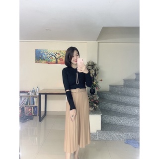 Váy xếp ly dáng dài