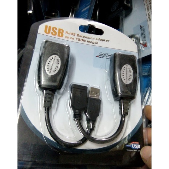 Usb RJ45 Extension adapter up to 150ft length( usb nối dài bằng cáp mạng lan rj45 kéo dài 45m)