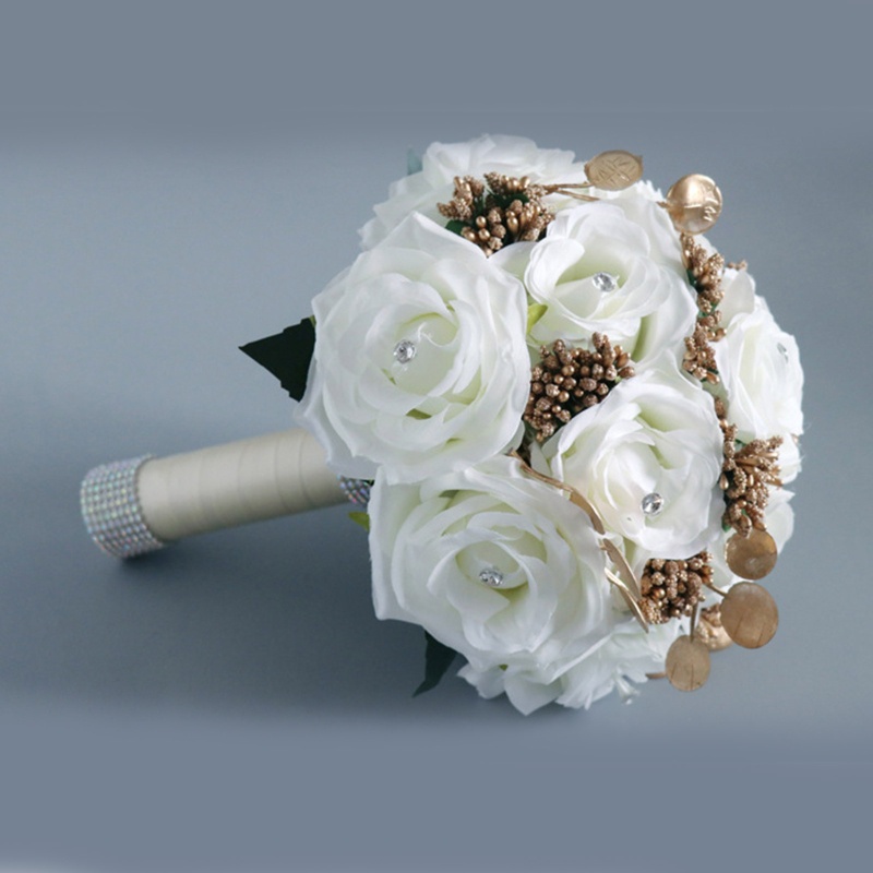 Bó Hoa Hồng Trắng Lãng Mạn Dùng Làm Đạo Cụ Chụp Ảnh Cưới