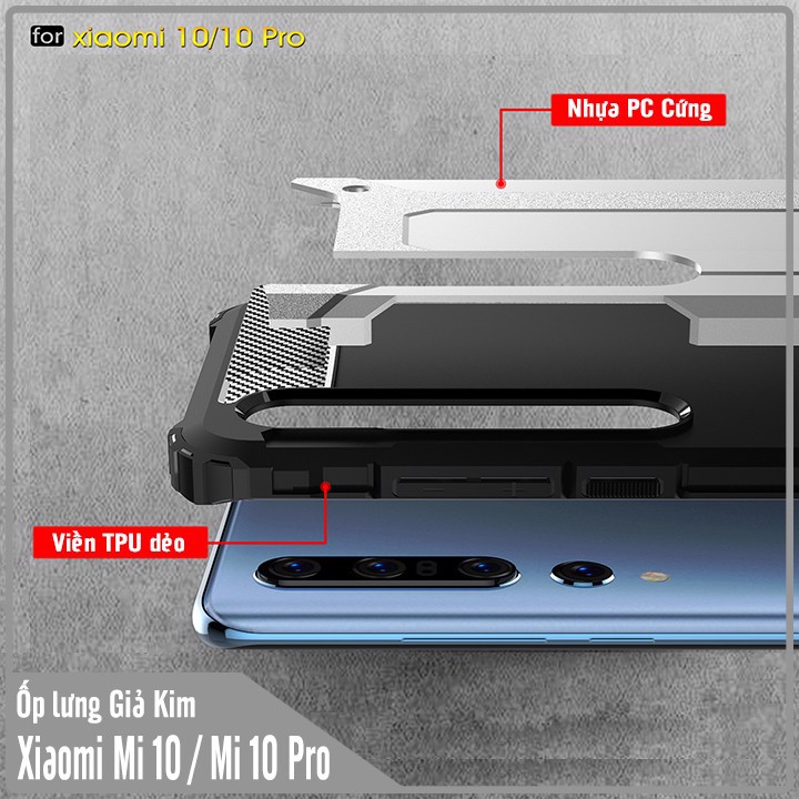 Ốp lưng cho Xiaomi Mi 10 / Mi 10 Pro Giả kim - Chống sốc
