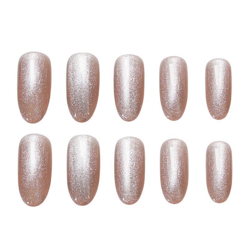 Bộ 24 móng tay giả Nail Nina bột hồng xám mã 86 【Tặng kèm dụng cụ lắp】
