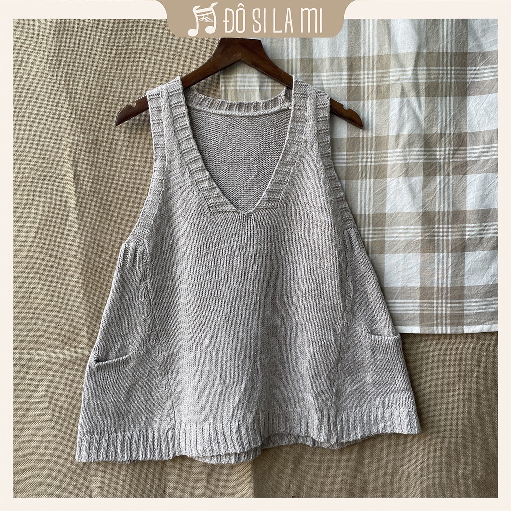 Áo Len Gile Kem Nâu Vintage | Secondhand | Đô Si La Mi | DD40 |