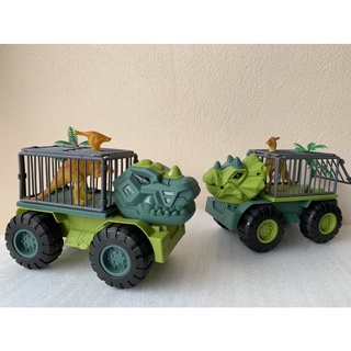 Đồ chơi mô hình xe khủng long chở thú, xe khủng long cẩu chạy đà