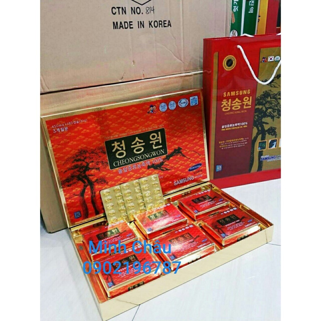 Tinh Dầu Thông Đỏ Cheongsongwon Hàn Quốc Hộp Đỏ 180v, minhchau | BigBuy360 - bigbuy360.vn