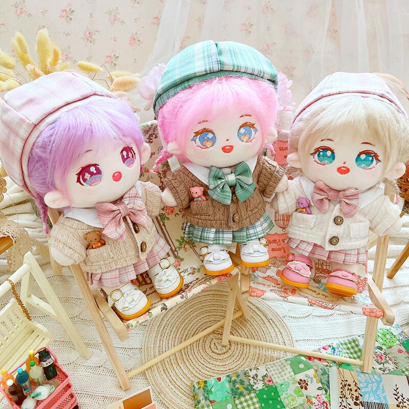 Búp Bê Nhồi Bông 20CM Hình Gấu Mặc Đầm Đồng Phục Lisa Jennie Twice Aespa DIY