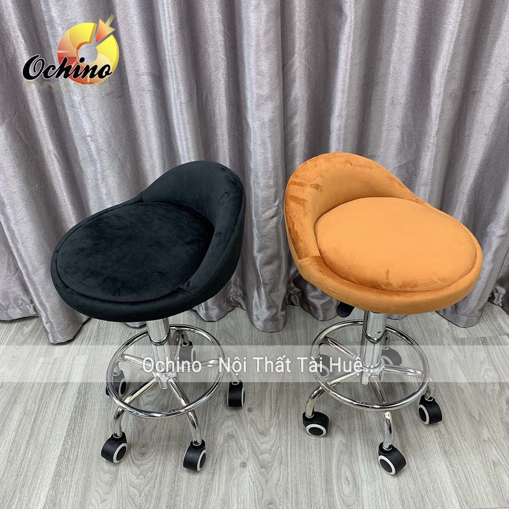 Ghế Spa, Ghế Trang Điểm Xoay Nâng Hạ Điều Chỉnh Độ Cao Thấp Từ 40-55Cm Mẫu Tựa Thấp Sang Chảnh (Ảnh Thật)