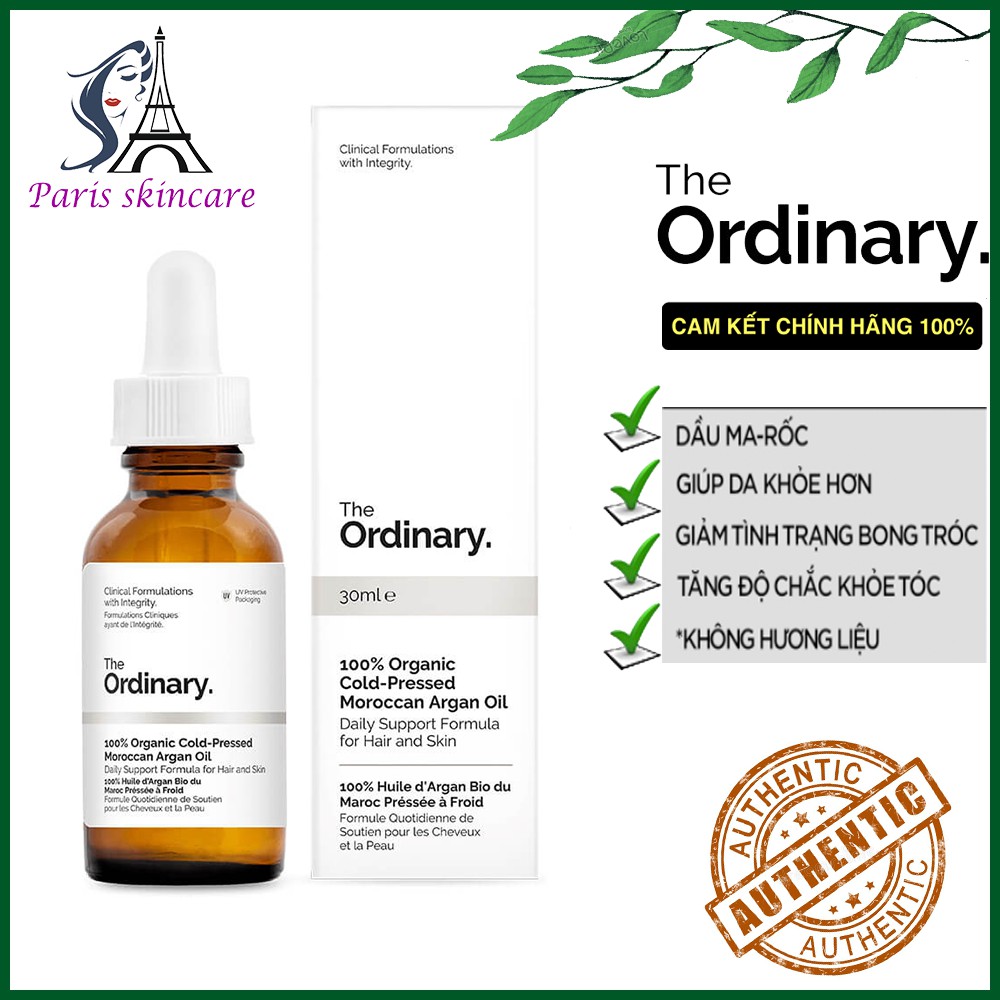[ shop mới ưu đãi ] serum The Ordinary 100% Organic Cold-Pressed Moroccan Argan Oil. Chống lão hoá, cải thiện nếp nhăn