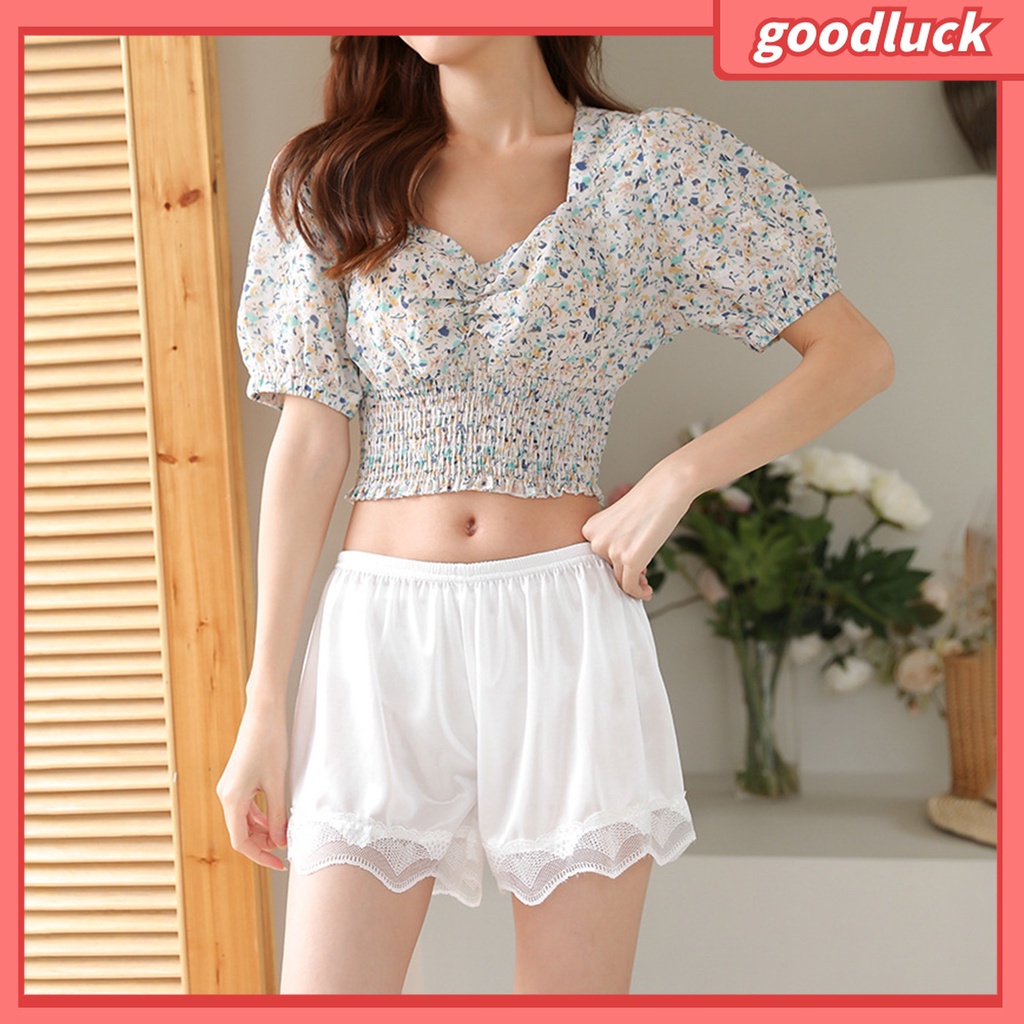 [GOLUK] Quần Short An Toàn Mặc Dưới Váy Ngắn Eo Thun Mịn Thoáng Khí Viền Lượn Sóng Có Thể Giặt Máy Cho Nữ Mặc Hàng Ngày