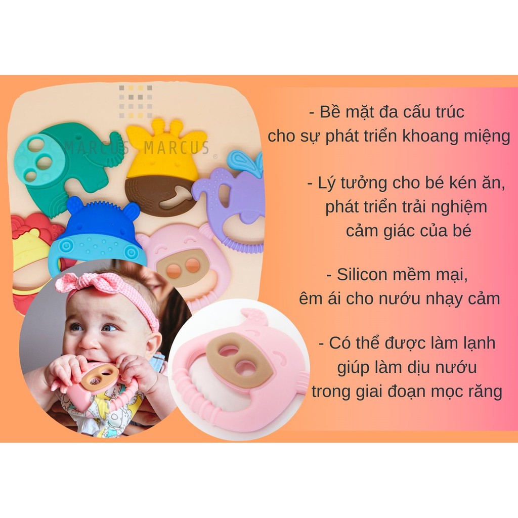 Đồ gặm nướu silicon cho bé Sensory Marcus &amp; Marcus, từ 6 tháng - Pokey