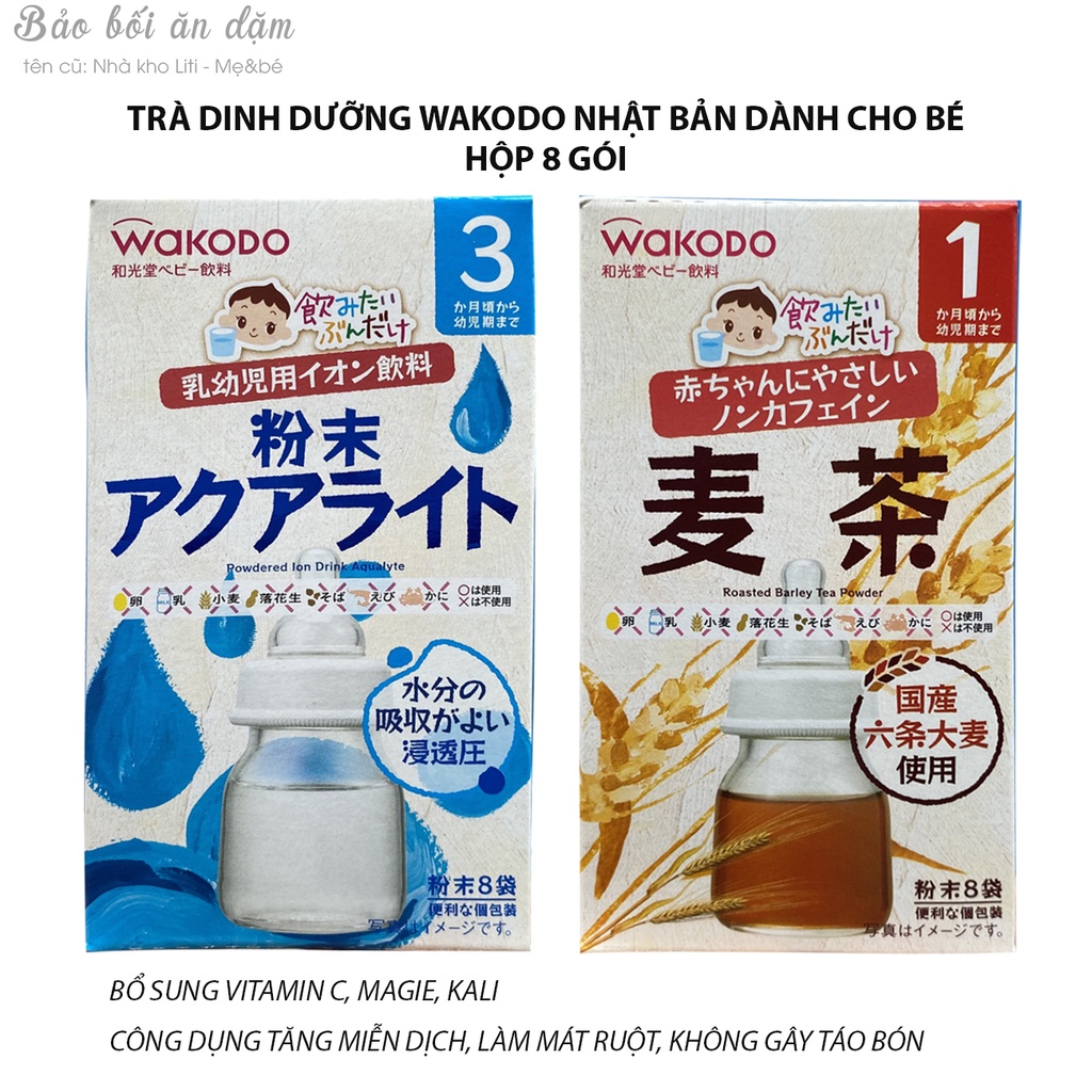 Trà dinh dưỡng Wakodo Nhật Bản Dành Cho Bé từ 1M+ (Hộp 8 Gói)