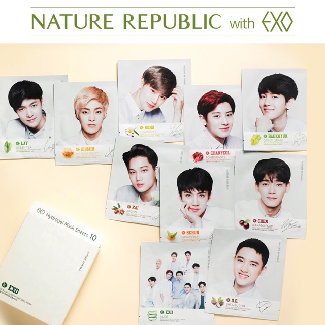 Mặt nạ REAL NATURE HYDROGEL MASK EXO 10 miếng