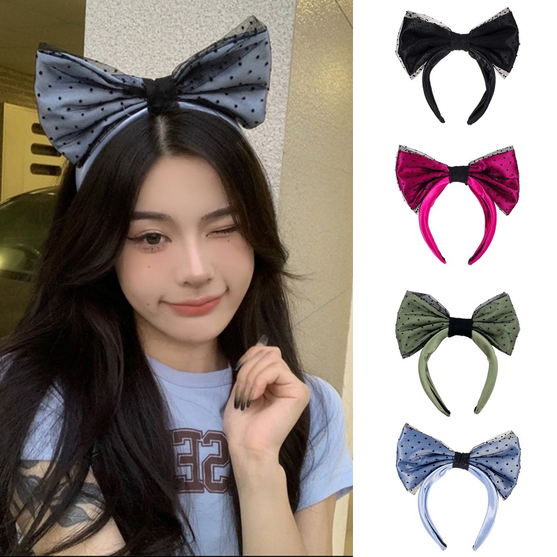 Nơ Cài Tóc Họa Tiết Chấm Bi Xinh Xắn Cho Nữ