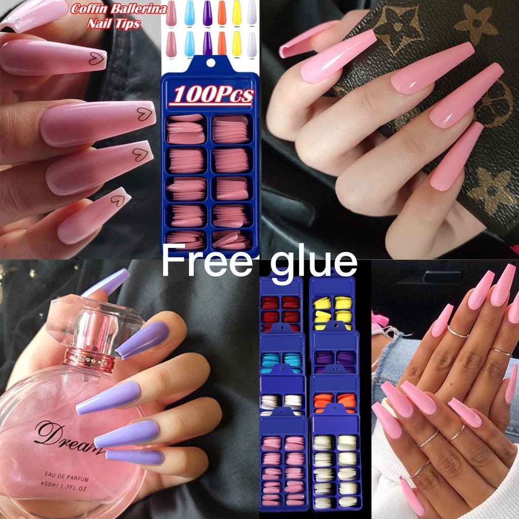 ✨Keo Dán Móng Giả Chuyên Dụng✨ Bộ 100 Móng Tay Giả / Móng Tay Giả Bằng Acrylic Toàn Diện DIY