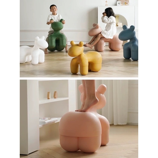 Ghế nhựa trẻ em Pony chair nhiều màu - Ghế trang trí phòng khách 2 kích thước phong cách Bắc Âu