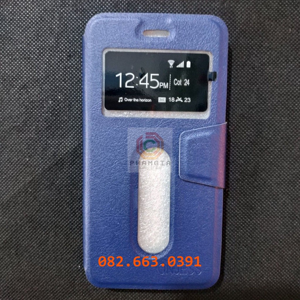 Bao da Vivo Y53 có đồng hồ xem giờ, chất liệu da sang trọng