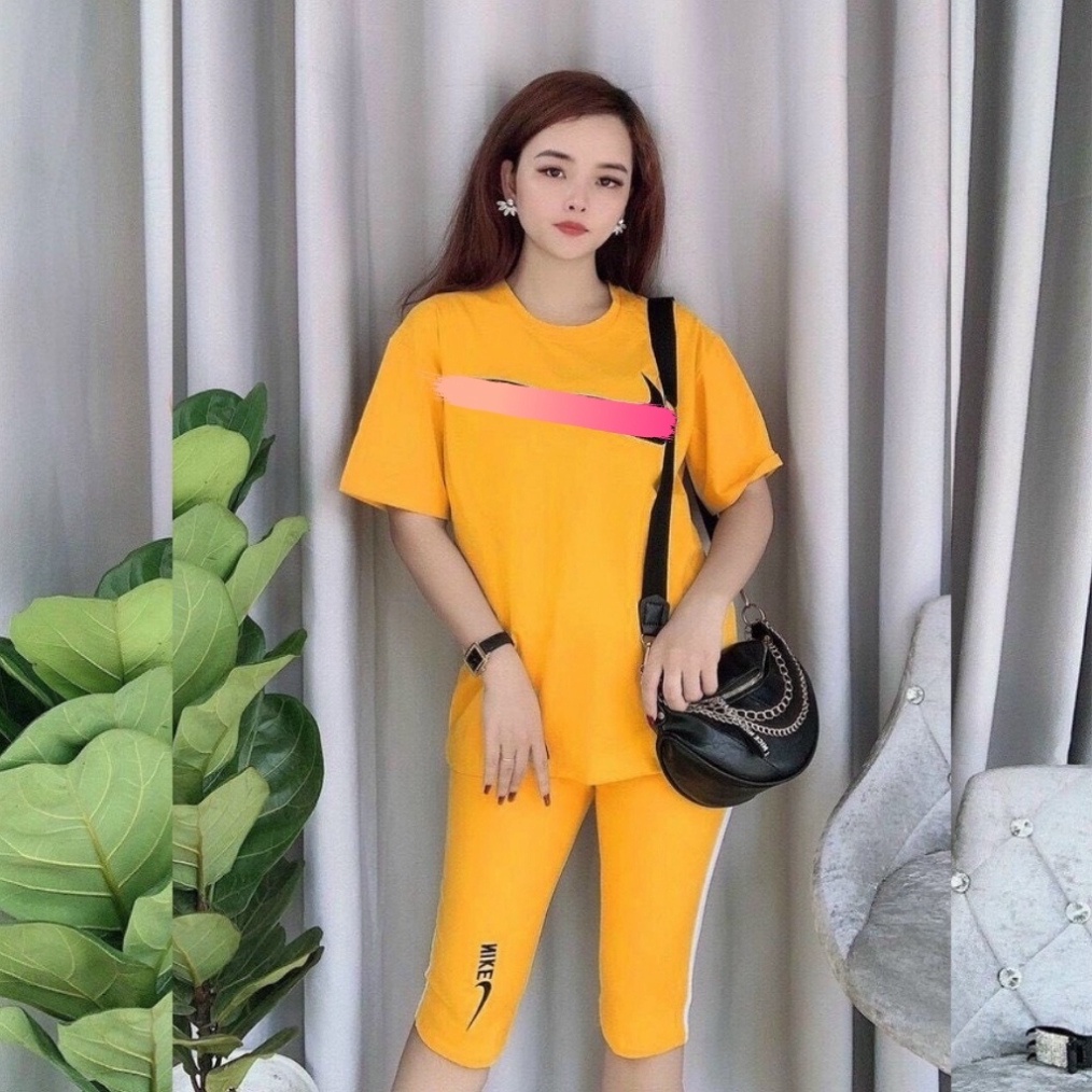 Đồ bộ nữ đồ bộ mặc nhà ngủ đẹp dễ thương trung niên bigsize quần lửng ngố thể thao big size đi chơi mùa hè ESHOP AD02