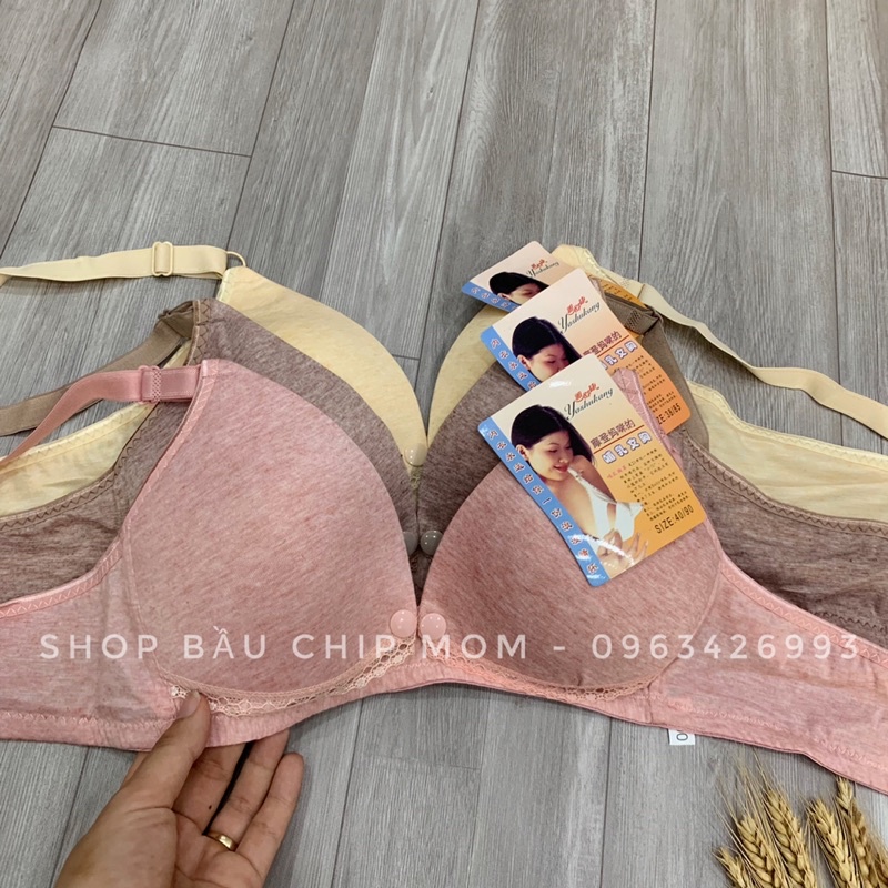 Áo lót bầu cho con bú cotton hàng đẹp, mềm mịn nâng ngực co giãn dễ chịu -AL12