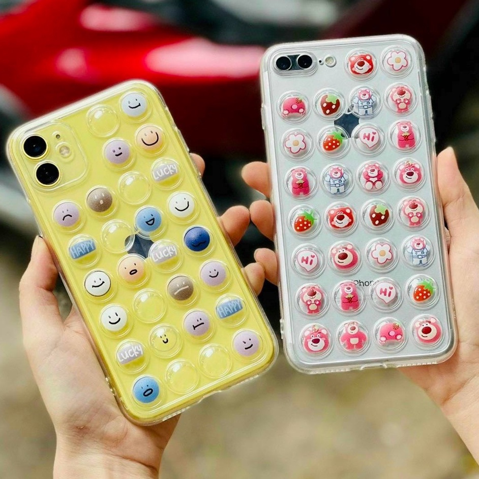 Ốp trong hot hit bong bóng nổi in hình dễ thương cho 6plus, 7plus, xsmax, 11, 11promax, 12 promax