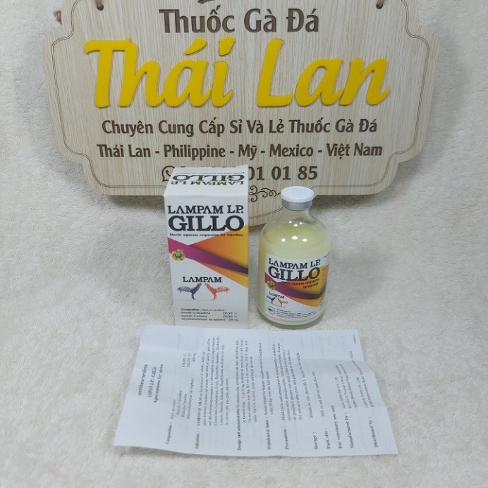 [ Tăng bo gà đá cựa sắt ] GILLO LAMPAM - t͢h͢u͢ố͢c͢ gà đá - (tr)ị bệnh tổng hợp  ( 1 CHAI NGUYÊN ZIN 100ML )