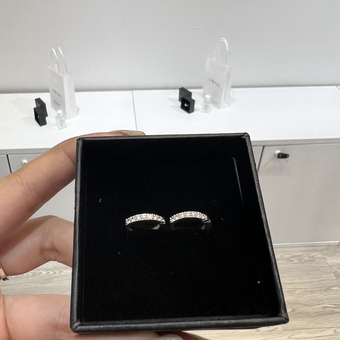 Bông tai unisex bạc nguyên chất đính đá hiện đại cá tính, thời trang phụ kiện trang sức nữ Lavesta BT01