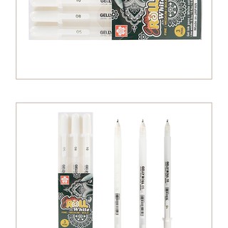 [Giá Tốt] Bộ 3 bút trắng gelly roll kèm hộp, GELLY ROLL WHITE SET 3 PCS